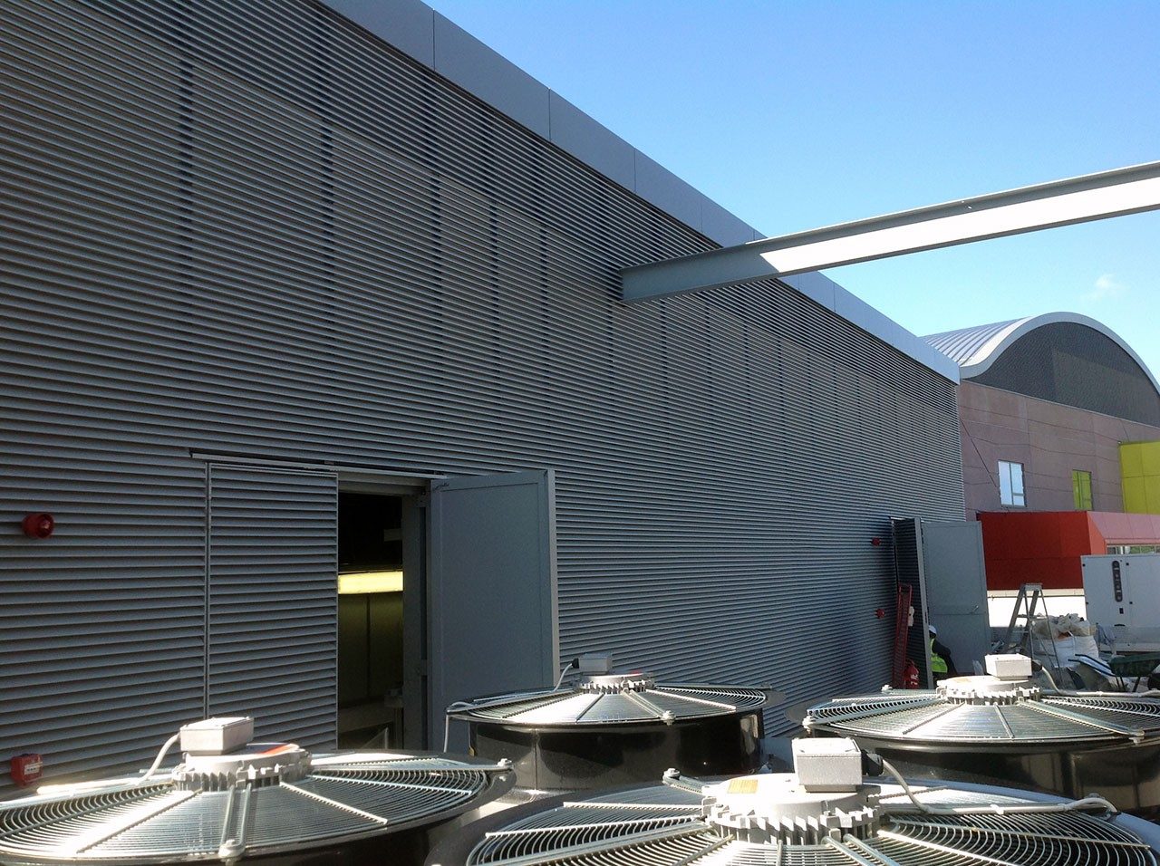 COLT 1UL louvre installation at a rooftop plant room