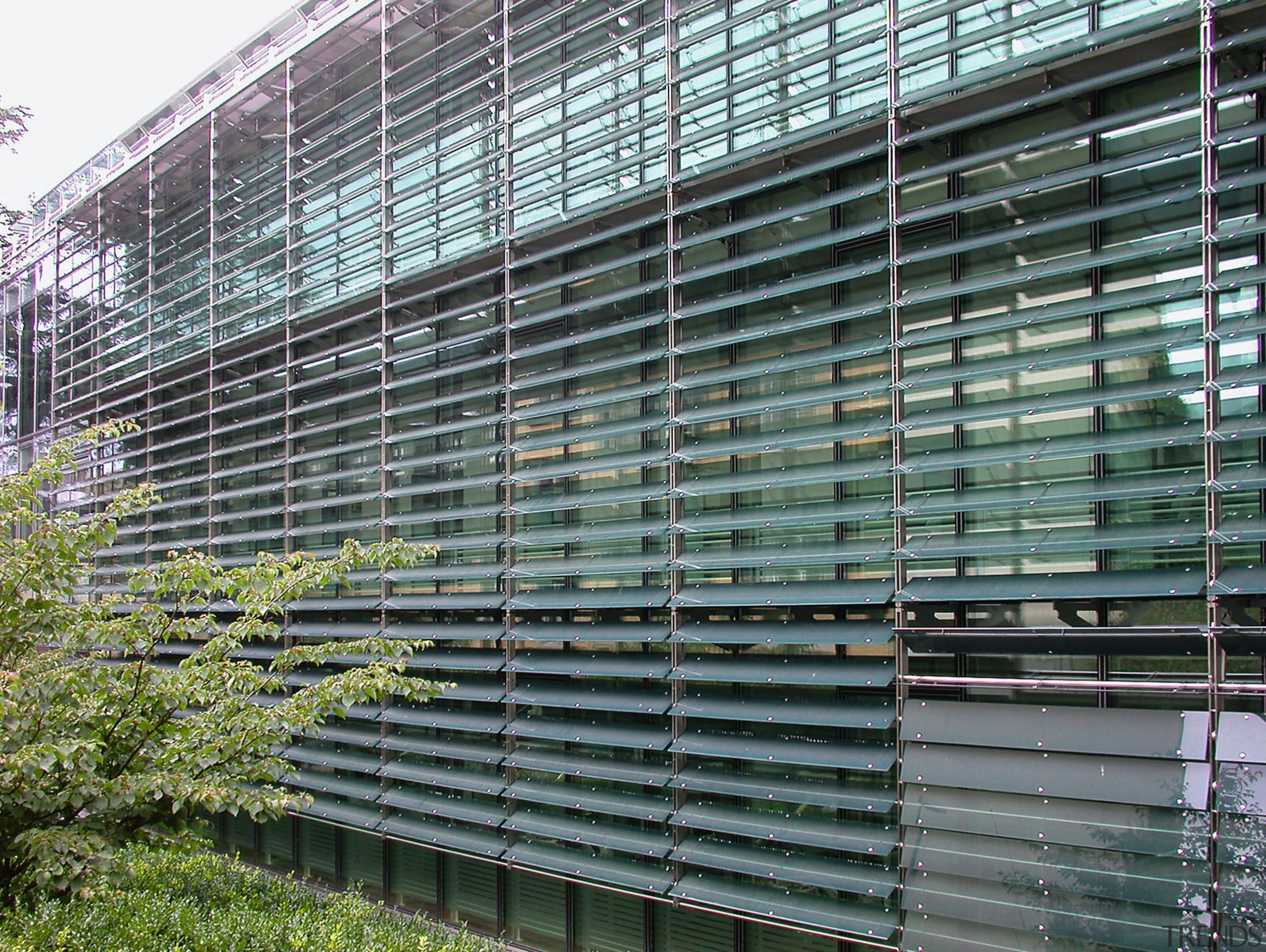COLT horizontal glass louvres across a glazed façade